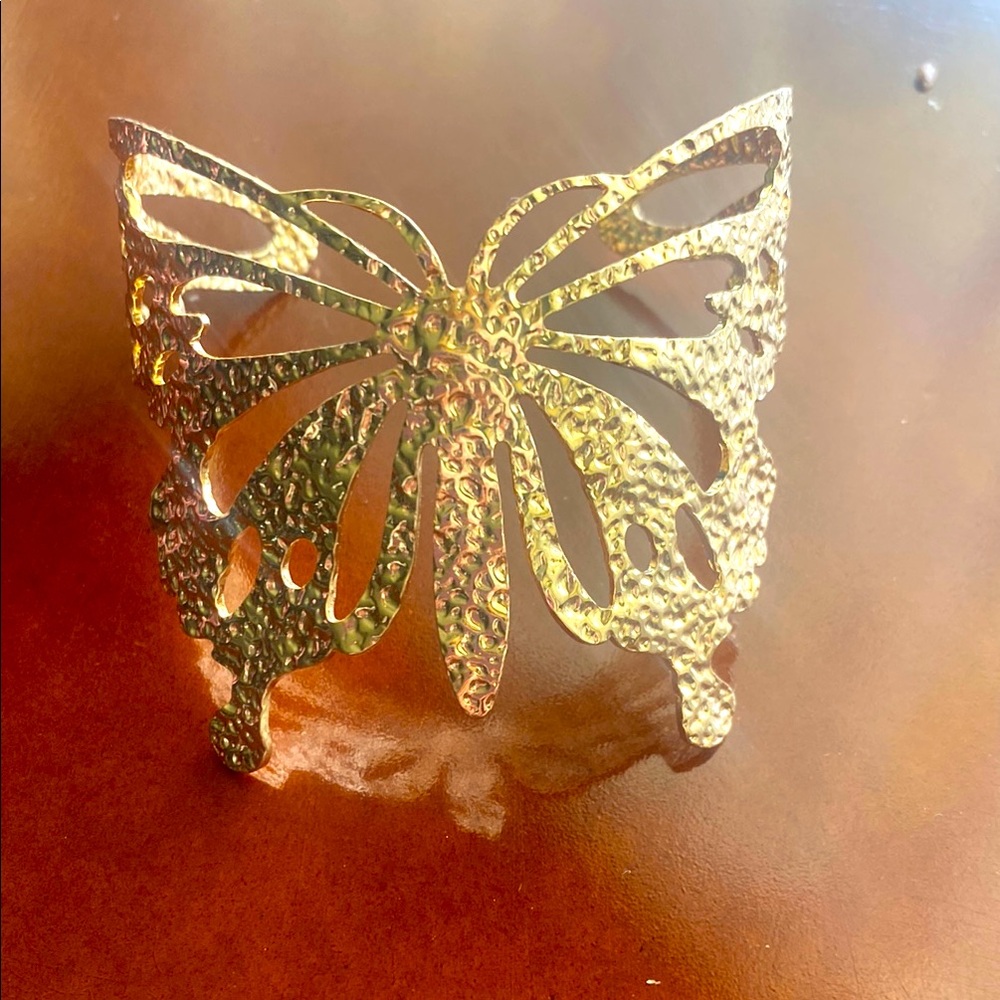 Gold Butterfly Cuff Bracelet